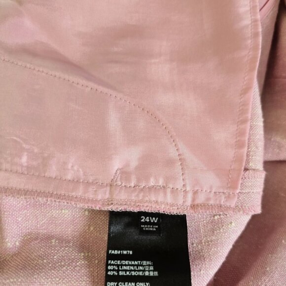 Lafayette 148 NY Pink Linen Silk Double Breasted Suit 24W - Picture 16 of 16